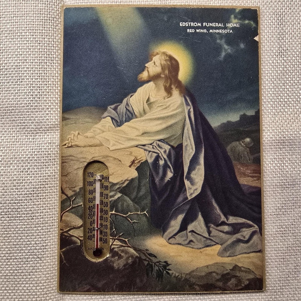 Vintage Edstrom Funeral Home Red Wing MN Advertising Picture Jesus Gethsemane